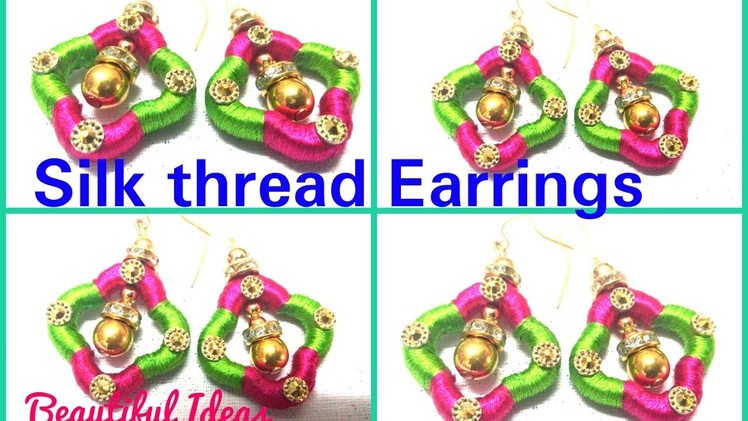 DIY.How to make silk thread Earrings Design at home
