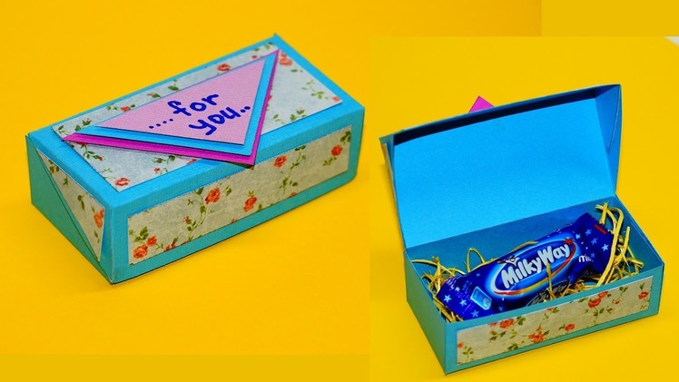 DIY paper crafts idea - gift box ideas craft. How to make gift box easy. Gift box making. Julia DIY