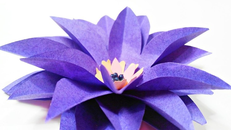 DIY paper flower Water Lily for wall backdrop decoration.arts and crafts flowers easy for kids
