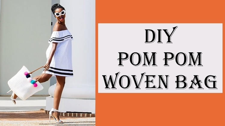 DIY Pom Pom Woven Tote Bag | Refashion