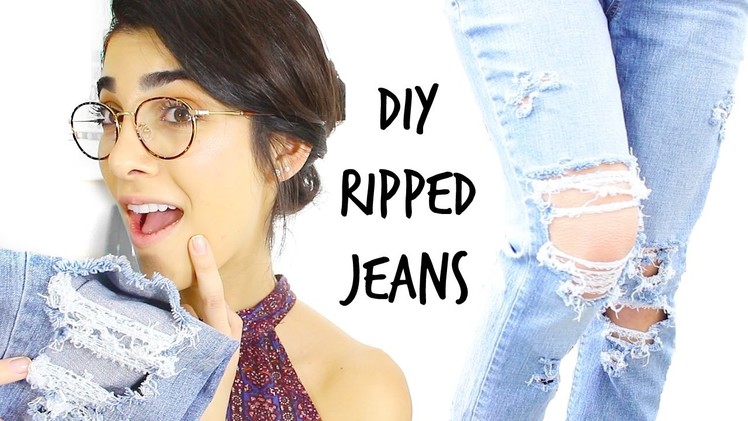 DIY: Ripped Boyfriend Jeans | Quick & Easy Tutorial