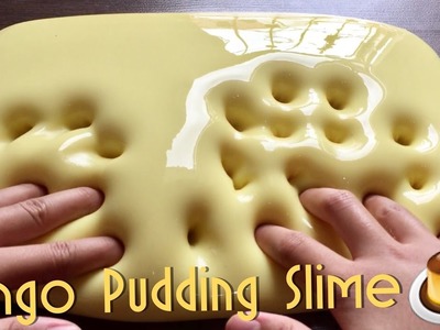 DIY SUPER GLOSSY MANGO PUDDING SLIME (Tofu Slime. Jiggly Slime Tutorial) | Bahasa