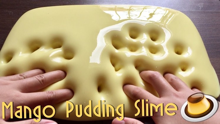 DIY SUPER GLOSSY MANGO PUDDING SLIME (Tofu Slime. Jiggly Slime Tutorial) | Bahasa