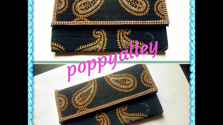 DIY wallet out of fabric(NO SEW) | clutch | card holder
