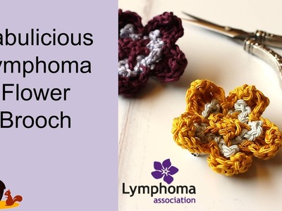 Fabulicious Lymphoma  Periwinkle Flower Brooch - UK Crochet Terms