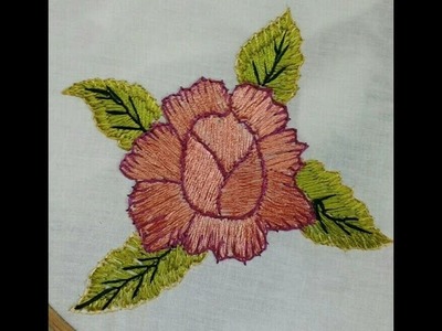 Hand Embroidery - How To Make Rose Flower With Different Stitches By Ayesha - wwww.ayeshasworld.com