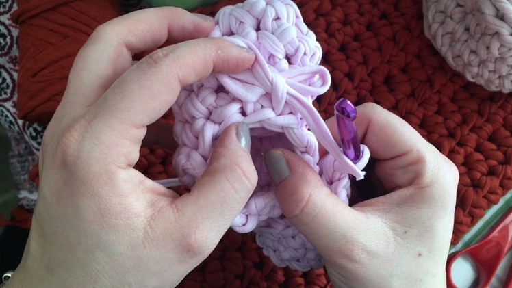 How To Crochet slippers Tshirt Yarn Zpagetti DIY Chunky Crochet