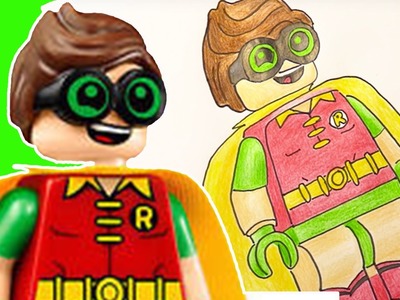 How To Draw and Color Lego Robin! The Lego Batman Movie Drawing Learning Craft | ???? Crafty Kids