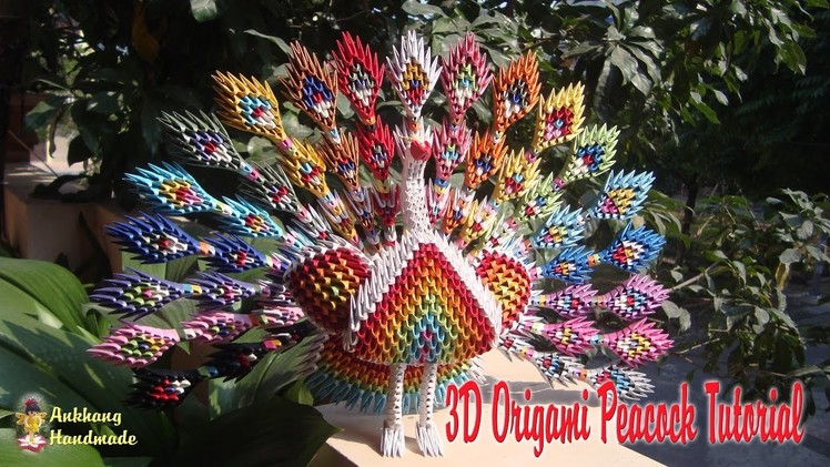 HOW TO MAKE 3D ORIGAMI PEACOCK | DIY PAPER PEACOCK TUTORIAL