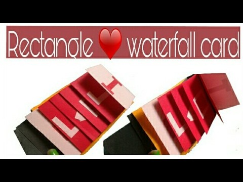 How to make a rectangle waterfall card \ step by step process\ love card|