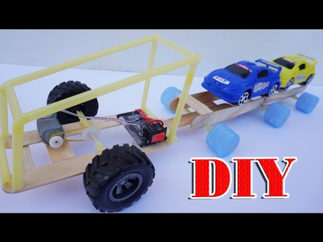 How To Make An Electric Toy Transport Car DIY - Electric Truck Very Easy
