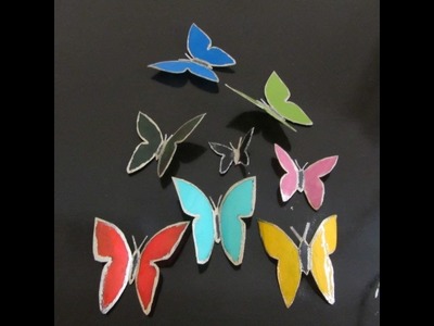 HOW TO MAKE BUTTERFLIES WITH RECYCLED PLASTIC. butterflies from plastic bottles