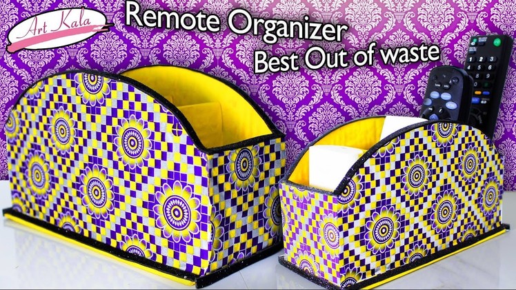 How to make remote holder | Remote organizer | Best out of waste | DIY | Artkala 127