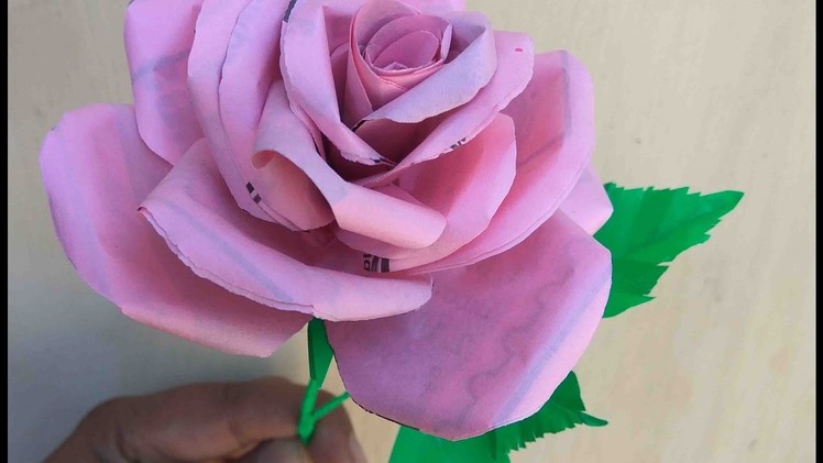 How to make rose with waste paper ||All Art and Craft