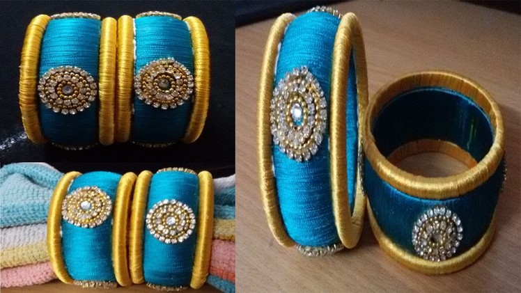 How to make simple & beautiful silk thread bangles ! making silk thread bangles ! tutorial