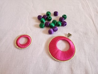 How to Wrap Bead and Pendant.Chandbali with silk thread