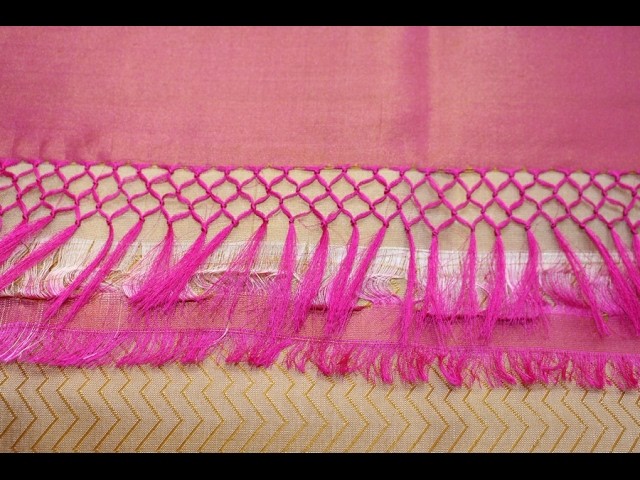 Saree Pallu Knots Design Work - How to Make Saree Kuchu Work