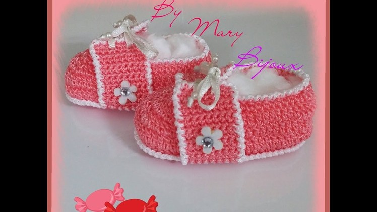 Scarpette ad uncinetto neonato tipo tennis. Baby crochet shoes