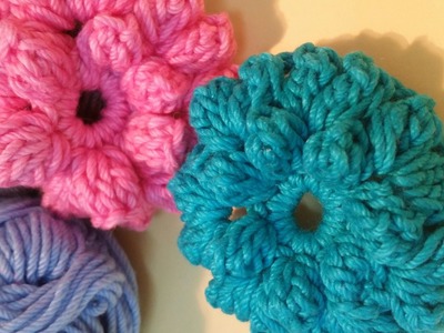 Very easy crochet  popcorn stitch flowers