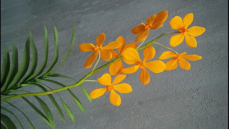 ABC TV | How To Make Buffalo Orange Mokara Orchid Paper Flowers From Crepe Paper - Craft Tutorial
