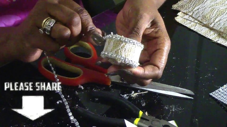 DIY: Antique Burlap Blinged Napkin Rings- SPRING Tablescape