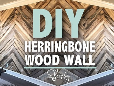 DIY Barn Wood Herringbone Wall + GIVEAWAY| Shanty2Chic