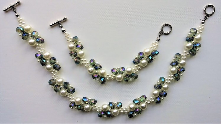 DIY Elegant Beads Bracelet and Necklace.
