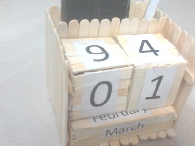 DIY: How to make never ending date calendar cum  phone stand.pen stand using popsicle sticks