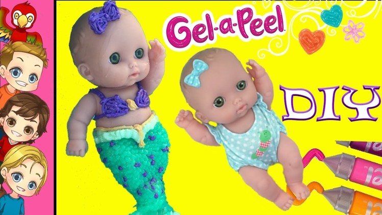 DIY Mermaid Tail Baby Doll with Gel-A-Peel | Gelapeel How To Make A Mermaid Baby | Kids Craft