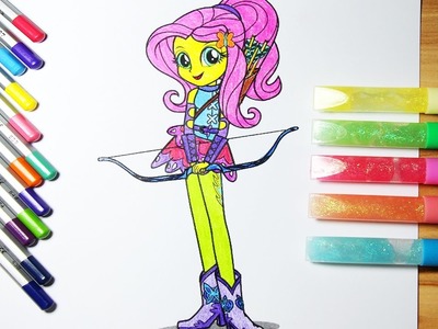 DIY My Little Pony Coloring Book : Arts for kids : How to color Fluttershy , Equestria Girls!