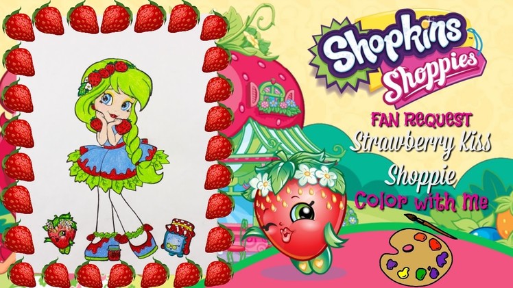 DIY New Strawberry Kiss Shoppie Doll Fan Request Color with Me Drawing