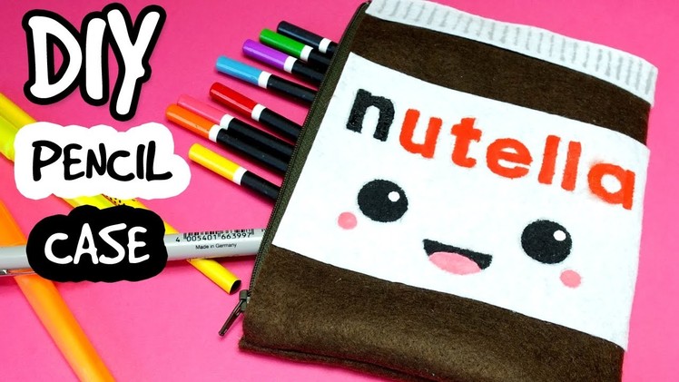 ♡ DIY ♡ NUTELLA PENCIL CASE! How to make no sew kawaii Nutella pencil case