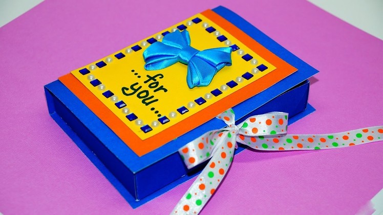 DIY paper crafts idea - gift box making with paper easy. Gift box making. DIY box gift . Julia DIY