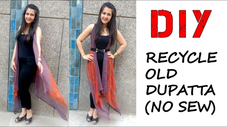 DIY: Recycle Old Dupatta into Shrug (No Sew) || Shirin Talwar