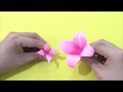 Easy Origami how to Make Lily Flower 简单手工折纸 百合花 簡単折り紙  ユリの花です