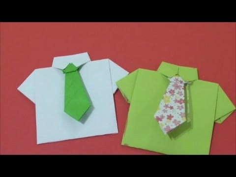 Easy Origami How to make Paper Tie 简单手工摺紙  领带 簡単折り紙  ネクタイです