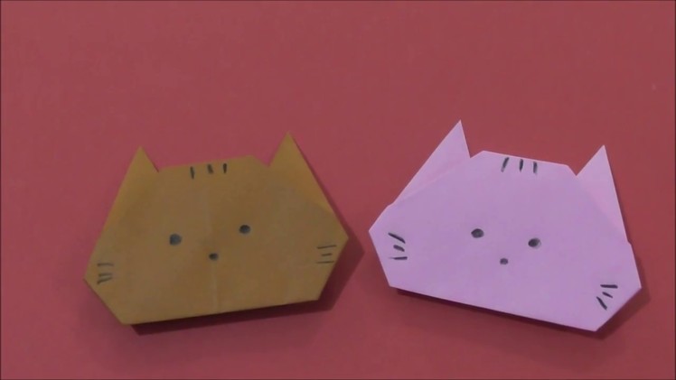 Easy Origami How to make Paper Kitty Cat 简单手工摺紙 小貓 簡単折り紙 ネコちゃんです