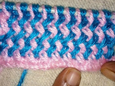 Easy Two Color Knitting Pattern No.27| Hindi