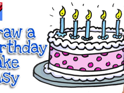 How to draw a birthday cake for kids and beginners