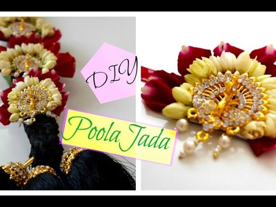 How to : Easy PoolaJada at Home | DIY Floral Braid | Bridal Hair Style | Floral Jewelry making