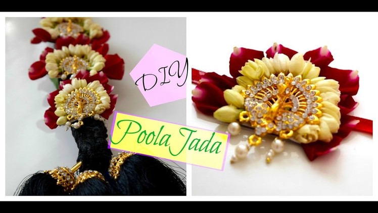 How to : Easy PoolaJada at Home | DIY Floral Braid | Bridal Hair Style | Floral Jewelry making