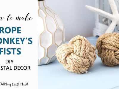 How to make a Monkey's Fist with rope || DIY Sailor Knot Decorative Balls