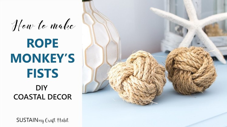 How to make a Monkey's Fist with rope || DIY Sailor Knot Decorative Balls