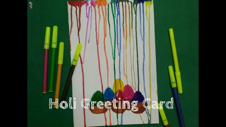 How to make greeting card for Holi. ||Art n you-16||