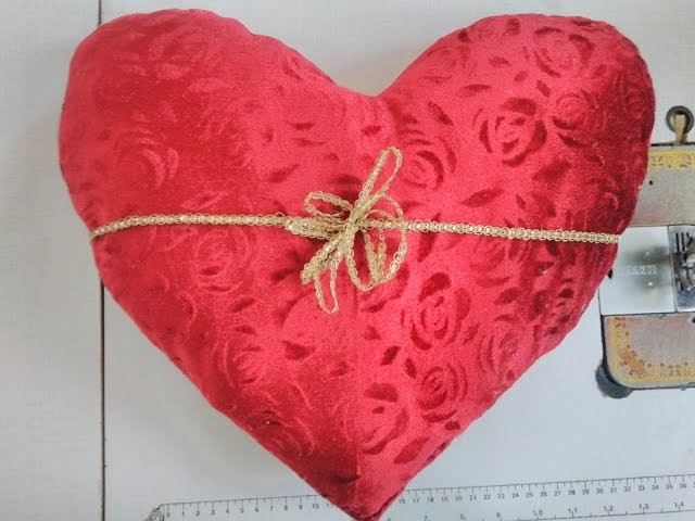 How to make heart shape cushion || How to stitch pillow cover