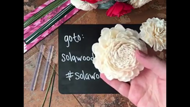 How to put a wire stem on a sola wood flower