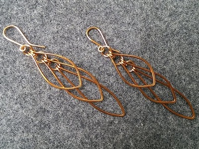 Leaves earring - How to make wire jewelery 222
