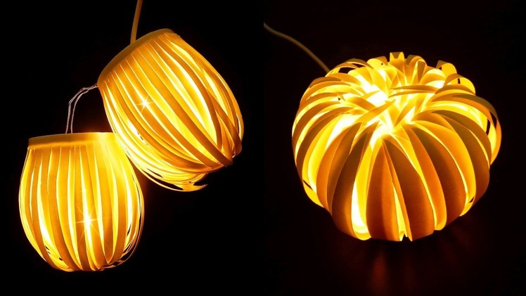 Paper cup light decor - Striped lantern & Chrysanthemum - EzyCraft