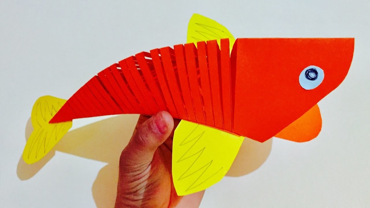 3D Moving Fish craft for kids, Quilling Paper Fish for Kids room decor