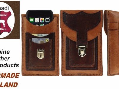 Handmade Genuine Leather Belt Loop & Hook Holster Case Cover For Mobile Phones